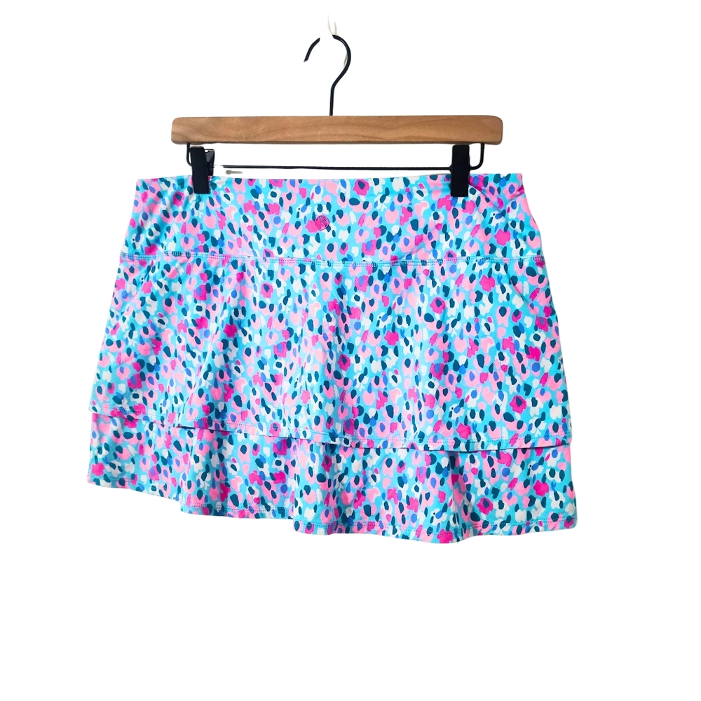 Lilly Pulitzer Luxletic Adlai Skort Multi Hottie Dottie Large athletic skirt - Picture 4 of 13